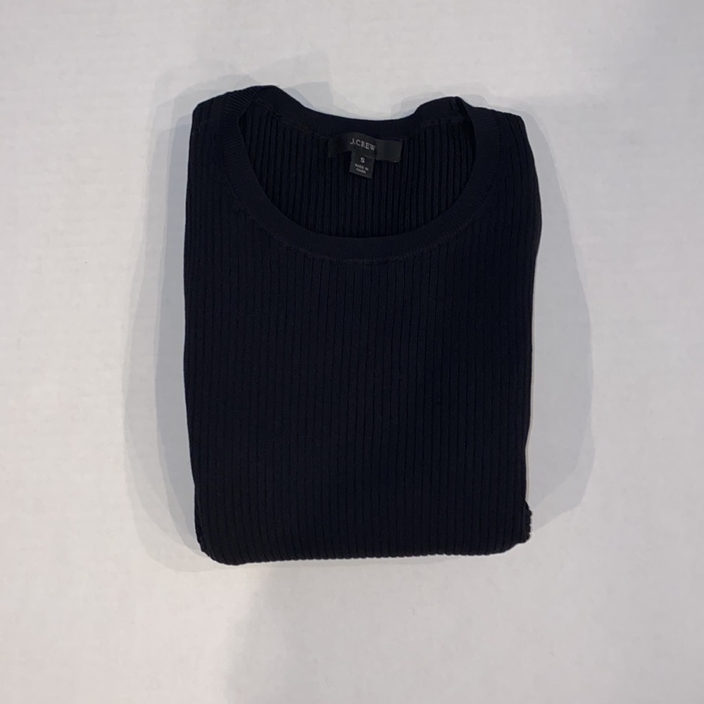 J Crew Ribbed Knit Long Sleeve Top‎ In Black - Picture 6 of 6